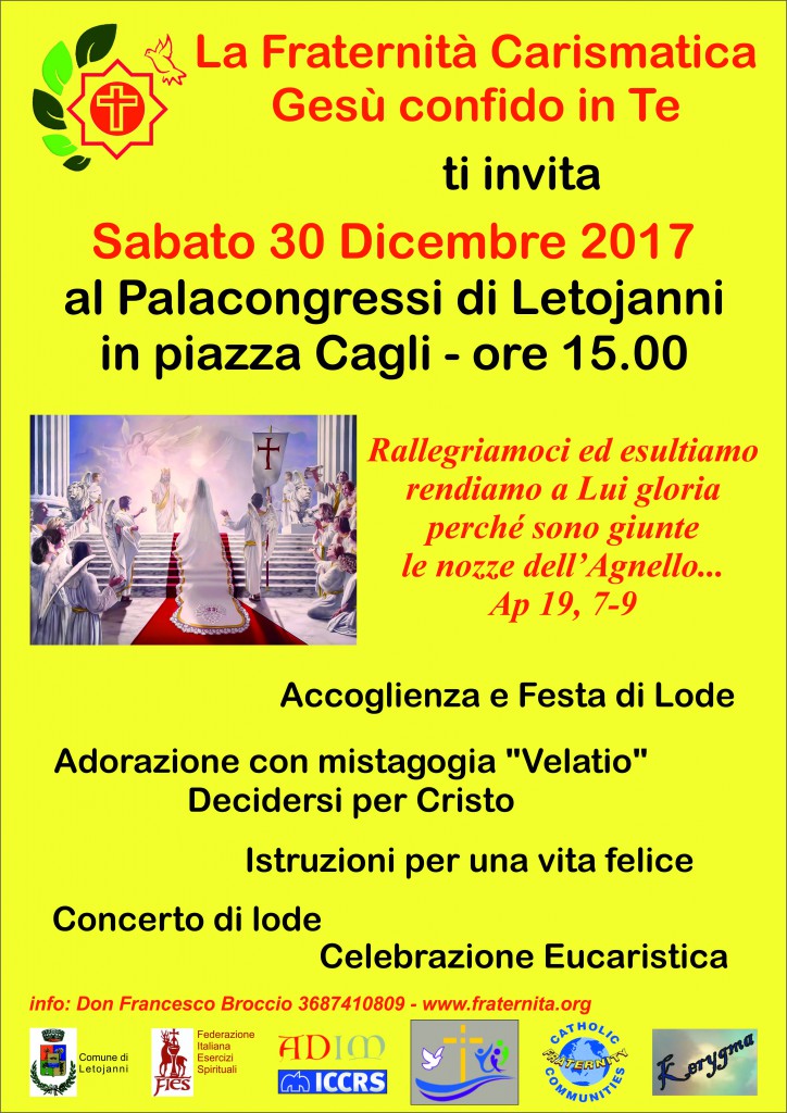 30 Dicembre 2017 - Rallegriamoci ed esultiamo, rendiamo a Lui gloria